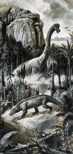 Dinosaurussen (gouache op papier)