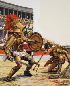 Gladiatoren (gouache op papier)