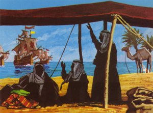 Vasco Da Gama (kleurenlitho)