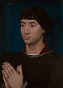 Portret van Jean Gros (recto); Wapenschild van Jean Gros (verso) door Rogier van der Weyden