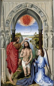 De doop van Christus Het altaar van St. Jan, middenpaneel, ca. 1455 door Rogier van der Weyden