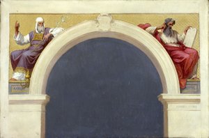 Schets voor de Saint-François-Xavier kerk: Mozes en Aäron, tussen 1874 en 1876 door Romain Cazes