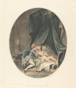 Valmont en Emilie door Romain Girard after Nicolas Lavreince