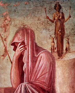 Agamemnon, in het offer van Iphigenia (fresco)