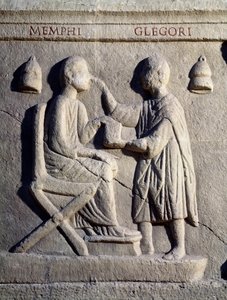 Een oogarts onderzoekt de ogen van zijn patiënt door Roman