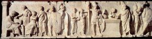 Oud Rome: reliëf bekend als Domitius Ahenobarbus, episode van een volkstelling door Roman