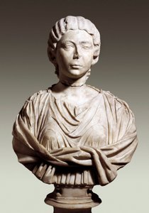 Annia Galeria Faustina, genaamd Faustina de jonge (circa 125/130 - 175), 2e eeuw n.Chr. (marmer) door Roman