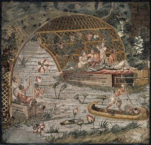 Banket onder een pergola bij de Nijl (detail) door Roman