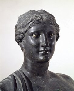 Buste van Sappho, bronzen standbeeld, uit Villa van Papyri, Herculaneum, Campania, Italië, Romeinse beschaving