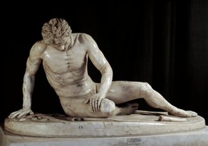 Stervende Galliër - De Stervende Galatiër - Marmeren beeld van de Ludovisi-groep naar het originele bronzen beeld uit 220-210 v.Chr. Dim. h. 93 cm Rome, Musei Capitolini door Roman
