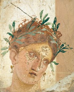 Gezicht van een jong meisje, uit Herculaneum, Campania. Romeinse beschaving, 20-10 v.Chr.