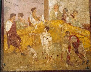 Feestscène uit Pompeii