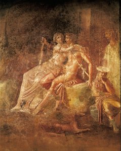 Fresco van Ares en Aphrodite, Huis van de Citharist, Pompeii door Roman