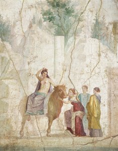 Fresco die de ontvoering van Europa uitbeeldt, uit Pompeii, Romeinse beschaving door Roman
