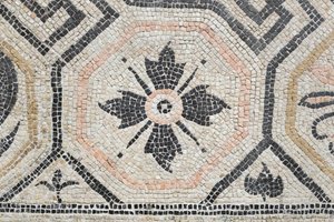 Geometrisch patroon van de Via san Rocchino domus, 2e eeuw na Christus (mozaïek)