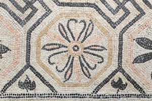 Geometrisch patroon van de Via san Rocchino domus, 2e eeuw na Christus (mozaïek)