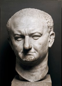 Hoofd van de Romeinse keizer Vespasianus (Vespasianus of Vespasiano, 9-79 na Chr.) - Marmeren sculptuur, Hoogte 40 cm - Rome, Museo Nazionale Romano