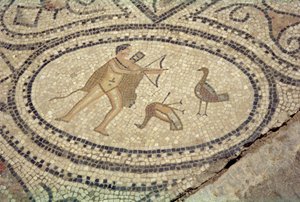 Hercules en de Stymphalische Vogels, van de vloer van 