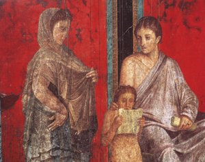 Inwijdingsrituelen van de cultus van Dionysus, fresco uit de Villa Dei Mysteri