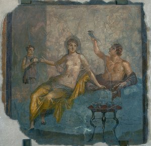 Jongeling en hetaira. Uit Herculaneum door Roman