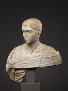Marmeren portretbuste van Severus Alexander, 230-235 AD door Roman