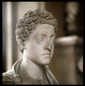 Marmeren buste van Keizer Commodus (beeldhouwwerk, 2e eeuw) door Roman