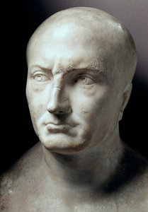 Marmeren hoofd van Publius Cornelius Scipio Africanus, Romeins staatsman door Roman