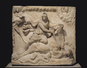 Mithras die de Stier Offert, 2e-3e eeuw (marmer)