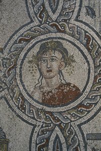 Mozaïek van de vier seizoenen, Huis van Dionysos (detail) door Roman