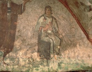 Moeder en kind, Cubiculum van de Velatio (fresco) door Roman