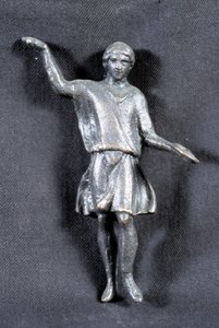 Offerstatuette in brons, coll. privé, 2e eeuw. Vermoedelijk door de pelgrims bij de tempel van Mars.