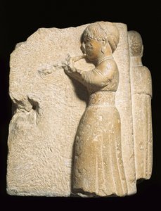 Osuna-sculptuur van een vrouw die een aulos bespeelt, Urso, Andalusië door Roman