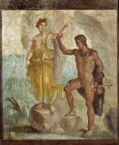 Perseus bevrijdt Andromeda (fresco) door Roman