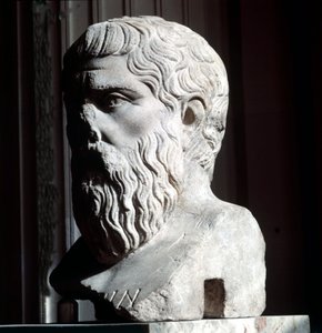 Portret van Plato (-428 - -348), Louvre Museum, Parijs.