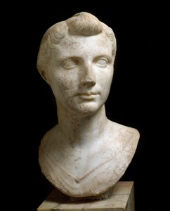 Romeinse kunst: buste van Octavia Thurina Minor (Ottavia Minore of Octavia de Jongere) (69 v.Chr.-11 v.Chr.) Marmeren sculptuur. Rome, Museo Nazionale Romano