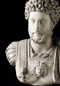Romeinse kunst: De Romeinse keizer Commodus (161-192) Buste van marmer - Musei Capitolini Rome door Roman