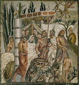 Romeinse kunst: Het offer van Iphigenie door Roman