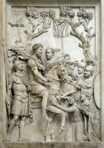 Romeinse keizer Marcus Aurelius vergeeft de verslagen vijanden, ca. 176-180