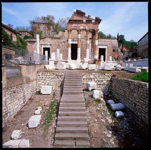 Romeinse kunst: uitzicht op het capitool (capitolium), 73 n.Chr., Brescia Italië door Roman
