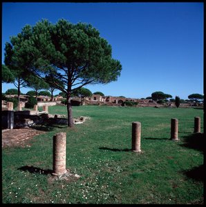 Romeinse kunst: uitzicht op de ruïnes van Campo della Magna Mater, regio IV
