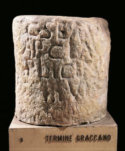 Romeinse beschaving, grenssteen die percelen markeerde toegewezen door de wetten van Gracchi door Roman