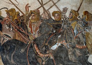 De Slag bij Issos gewonnen door Alexander III de Grote tegen Darius