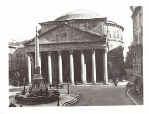Uitzicht op het Pantheon en de Egyptische obelisk op Piazza della Rotunda door Roman