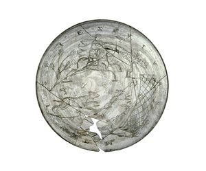 Wint Hill-kom, gegraveerd met een jachtscène, waarschijnlijk uit de Rijnland, Romeins, 4e eeuw (glas)