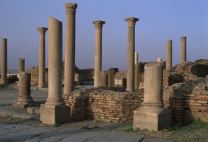 Uitzicht op de Bibliotheek, ca. 100 AD, Hoge Keizerlijke Periode (27 BC-395 AD) door Roman Imperial Period