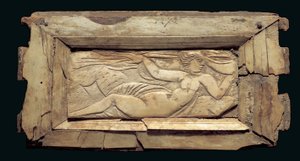 Ingelijste plaquette met een vrouwelijke figuur, uit Egypte, laat 3e tot begin 4e eeuw na Christus