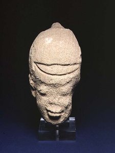 Helmhoofd, uit Aniba, Nubië (zandsteen) door Roman Period Egyptian