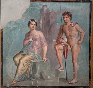 Io en Argus door Roman Pompeian wall painting.