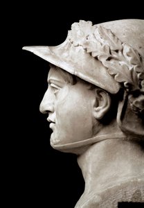 Buste van Pyrrhus I (of Pyrrhos) koning van Epirus van 306 tot 272 v.Chr. Uit Ercolano (Herculaneum). Van een origineel uit 290 v.Chr. Napels, Museo Archeologico Nazionale door Roman Roman