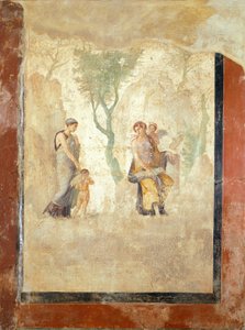 Fresco met afbeelding van Eros die wordt gestraft in aanwezigheid van Aphrodite, uit Huis van de Gestrafte Liefde, Pompeii (UNESCO Werelderfgoedlijst)